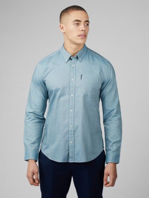 Ben Sherman Signature Oxford Shirts Turquoise | VIUCXH-932