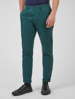 Ben Sherman Signature Slim Stretch Chino Pants Green | IQVDGF-638