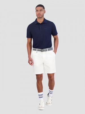 Ben Sherman Solid Air Pique Sports Fit Polo Shirts Navy | THYLVK-361