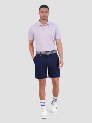 Ben Sherman Solid Air Pique Sports Fit Polo Shirts Purple | GSTLFH-683