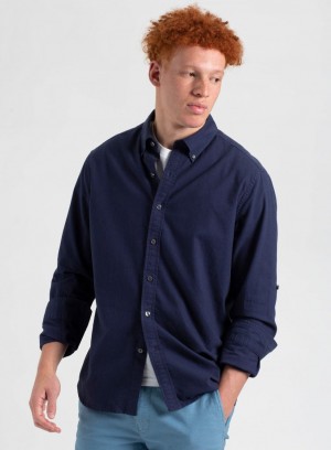 Ben Sherman St. Ives Resort Oxford Shirts Indigo Navy | AYXQUC-348