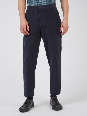 Ben Sherman Tapered Corduroy Pants Black | IBMFKO-580