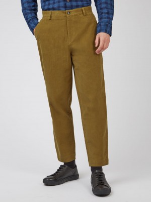 Ben Sherman Tapered Corduroy Pants Brown | VXYPJF-635