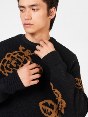 Ben Sherman Winter Floral Knitwear Black | PKIUJO-876