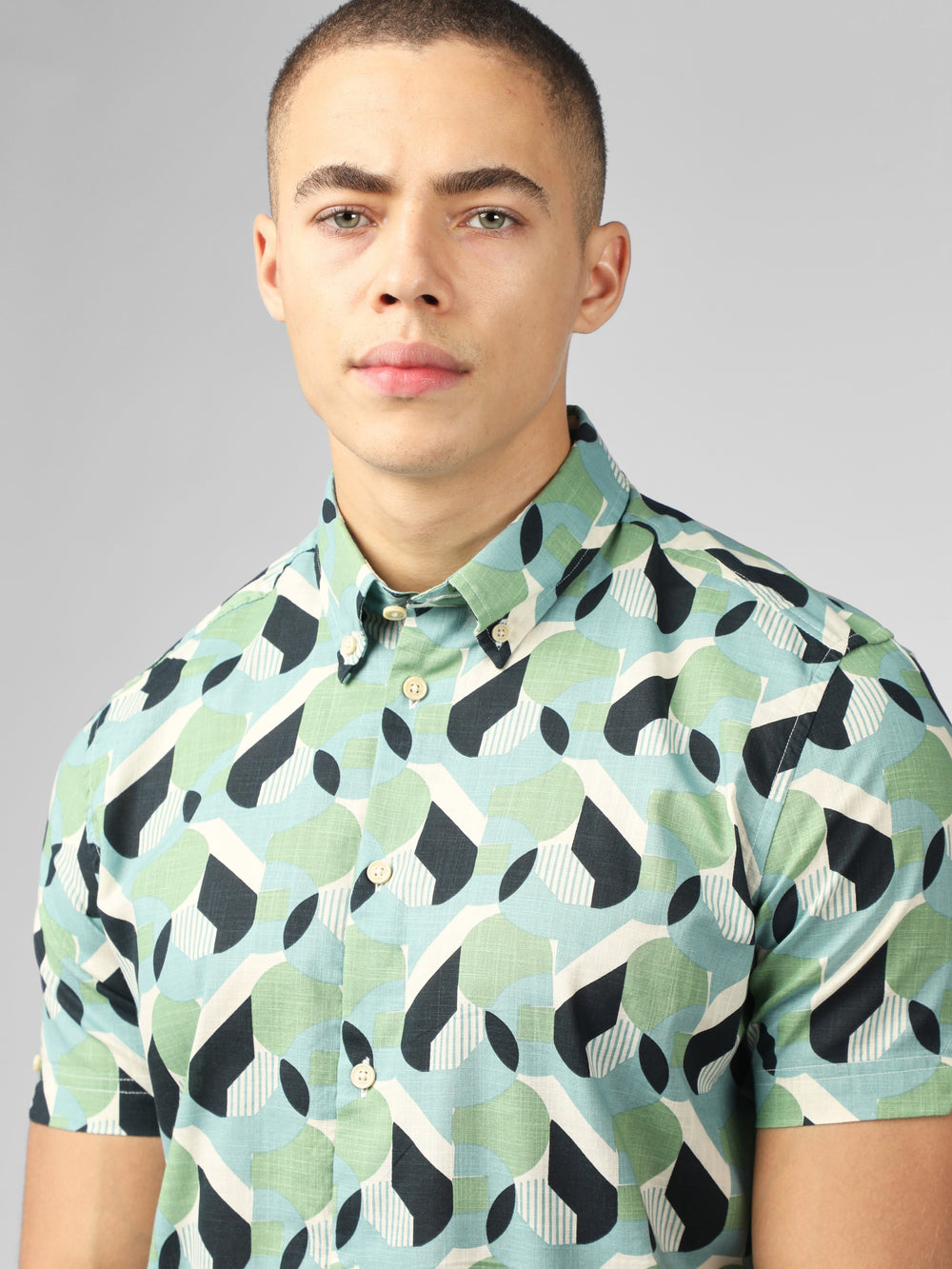 Ben Sherman Art Deco Shirts Green | ZVKBUN-346