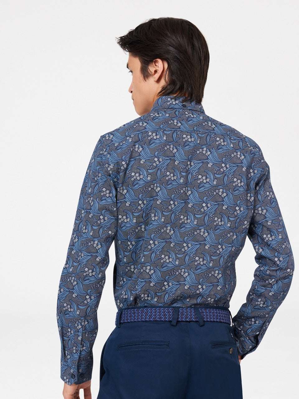 Ben Sherman Art Nouveau Floral Shirts Navy | AGYNTH-523