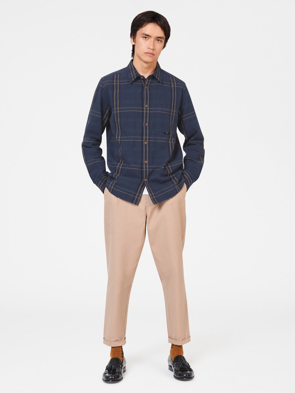 Ben Sherman B by Ben Sherman Indigo Check Shirts Indigo | OTWVKP-214