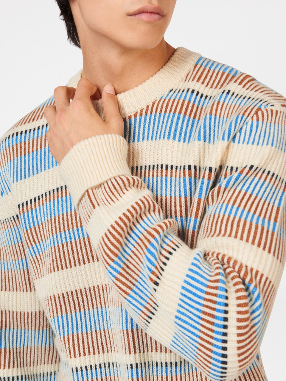 Ben Sherman B by Ben Sherman Stripe Knitwear White | UIJGAF-251