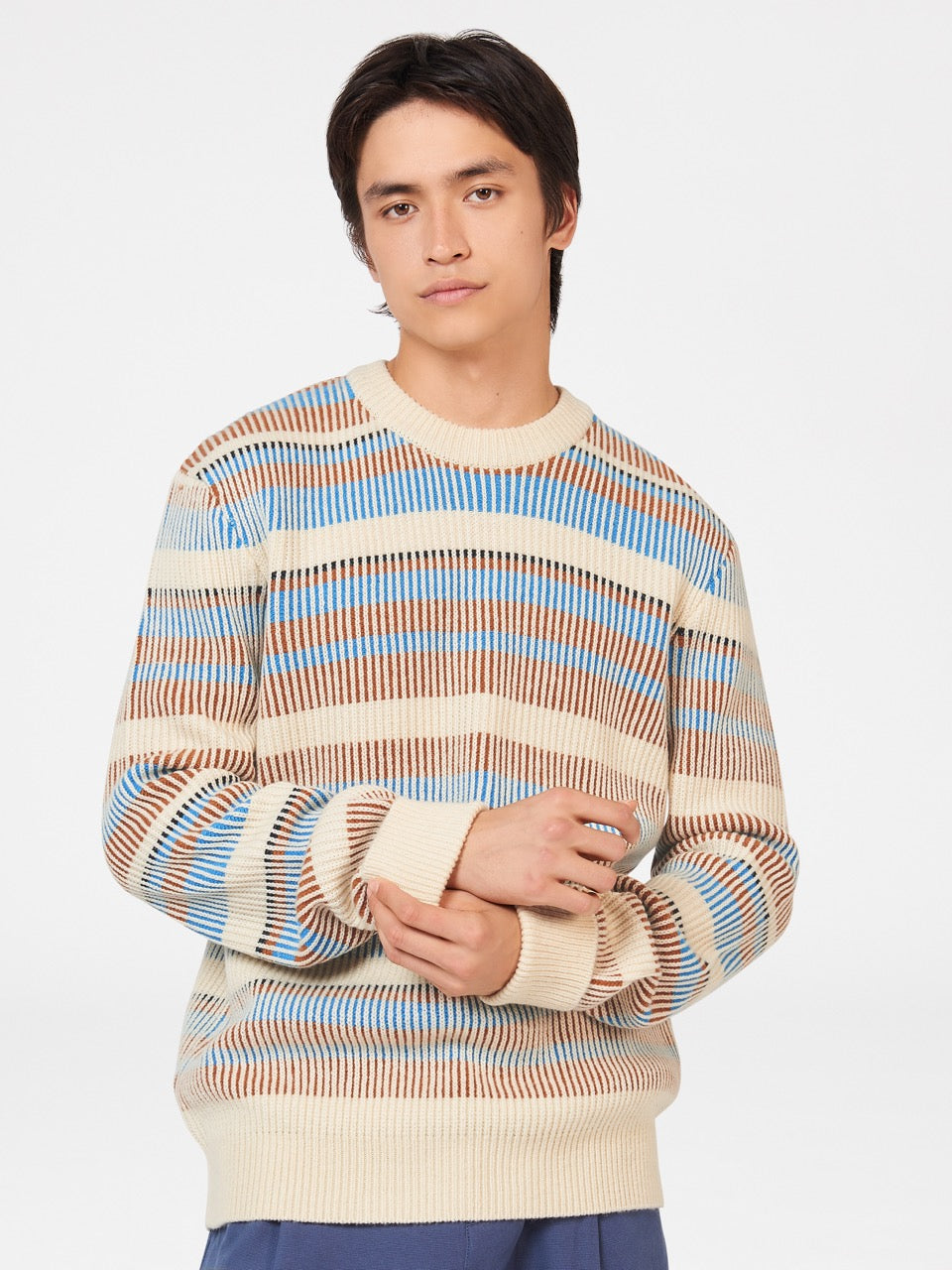 Ben Sherman B by Ben Sherman Stripe Knitwear White | UIJGAF-251