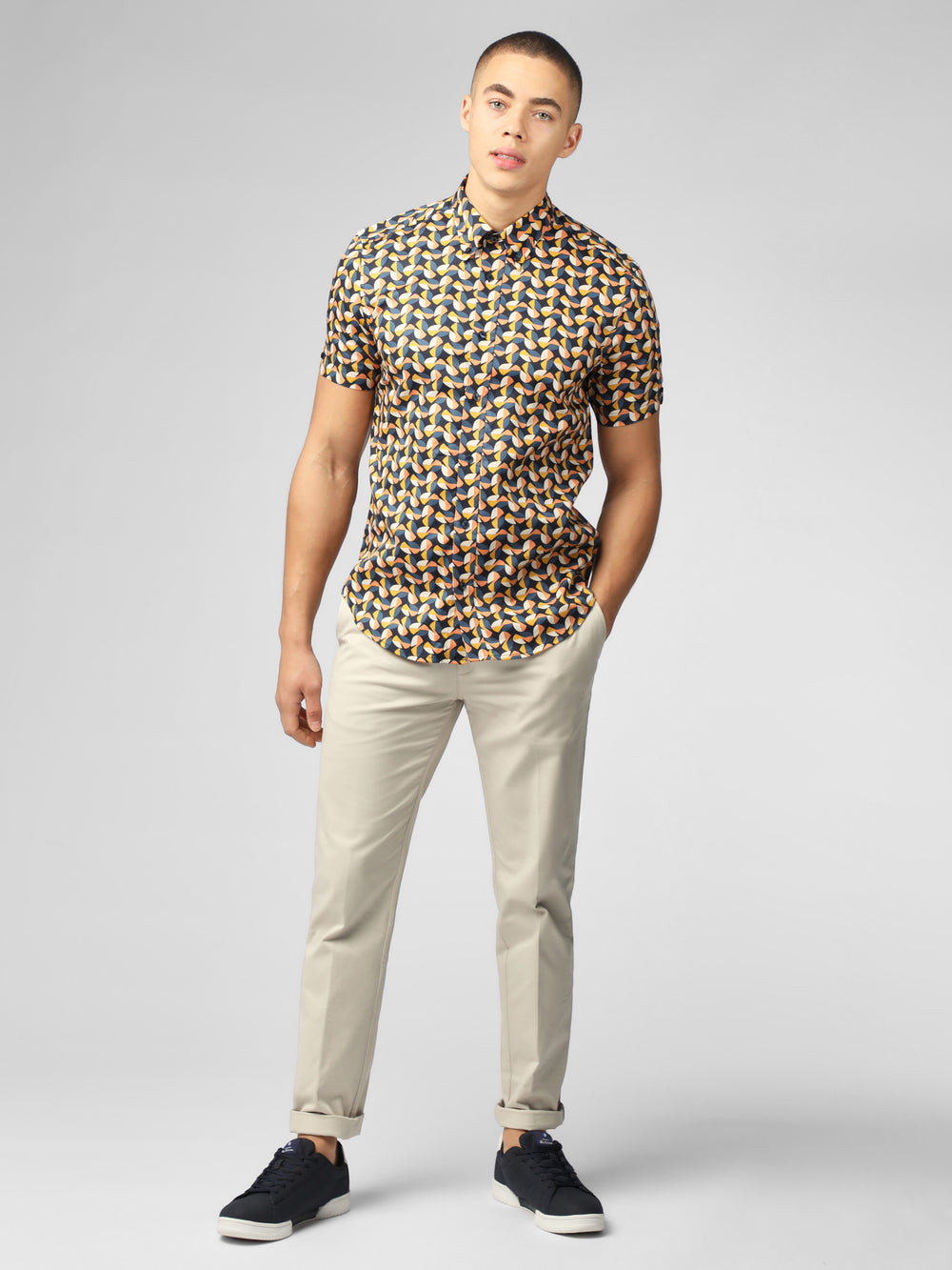 Ben Sherman Bahaus Geo Shirts Yellow | TJULSV-057