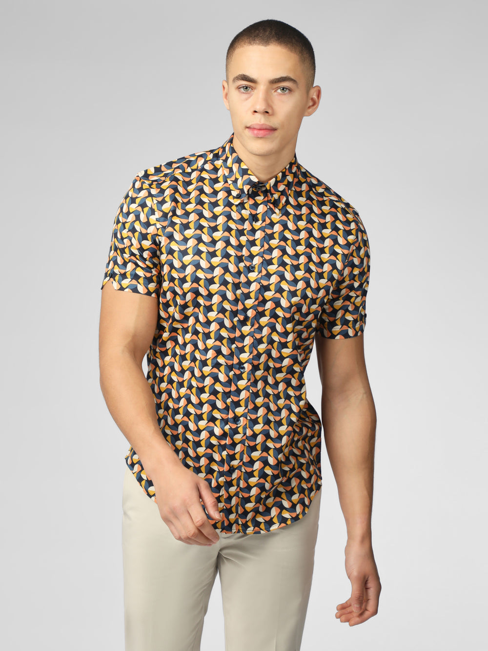 Ben Sherman Bahaus Geo Shirts Yellow | TJULSV-057