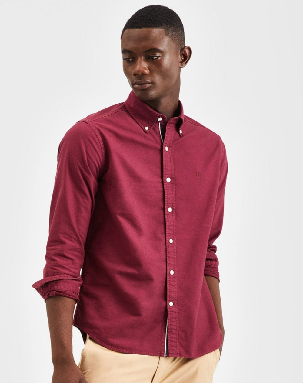 Ben Sherman Beatnik Oxford Garment Dye Shirts Burgundy | ZTWFDA-329