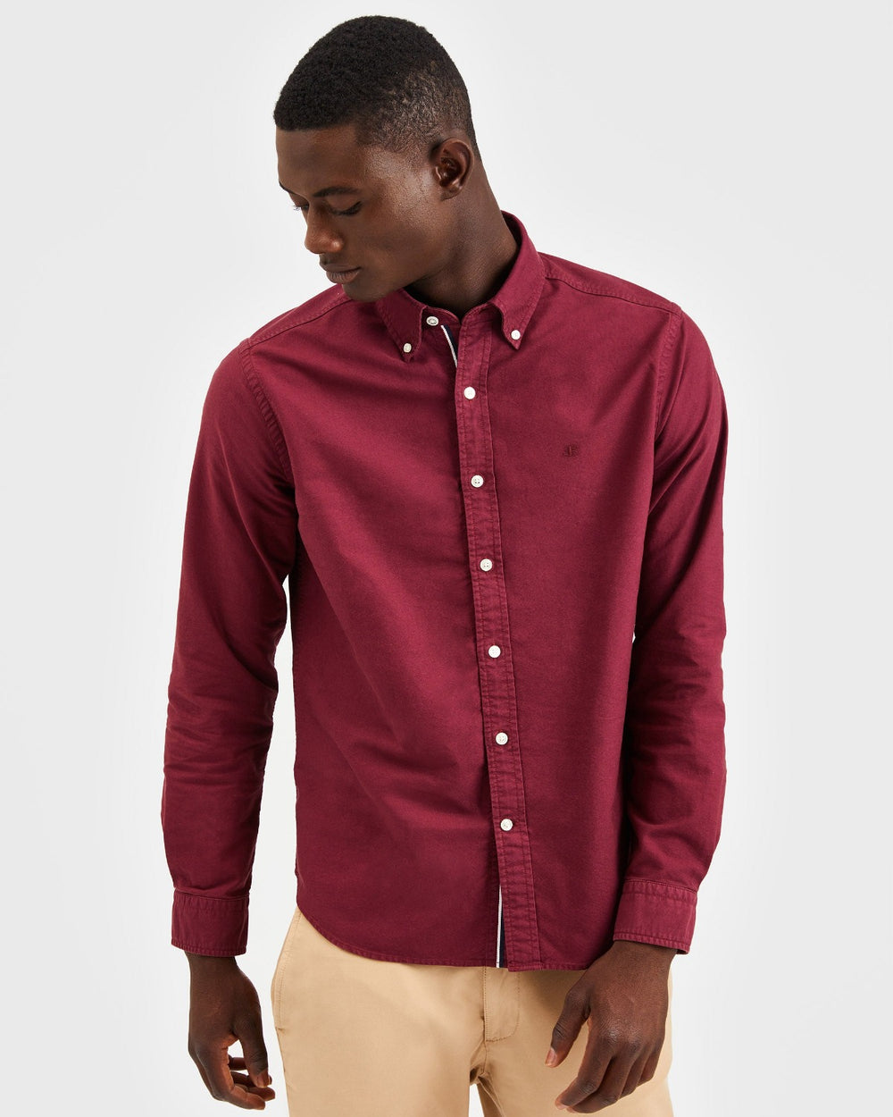 Ben Sherman Beatnik Oxford Garment Dye Shirts Burgundy | ZTWFDA-329