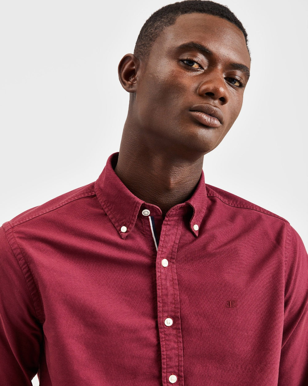 Ben Sherman Beatnik Oxford Garment Dye Shirts Burgundy | ZTWFDA-329