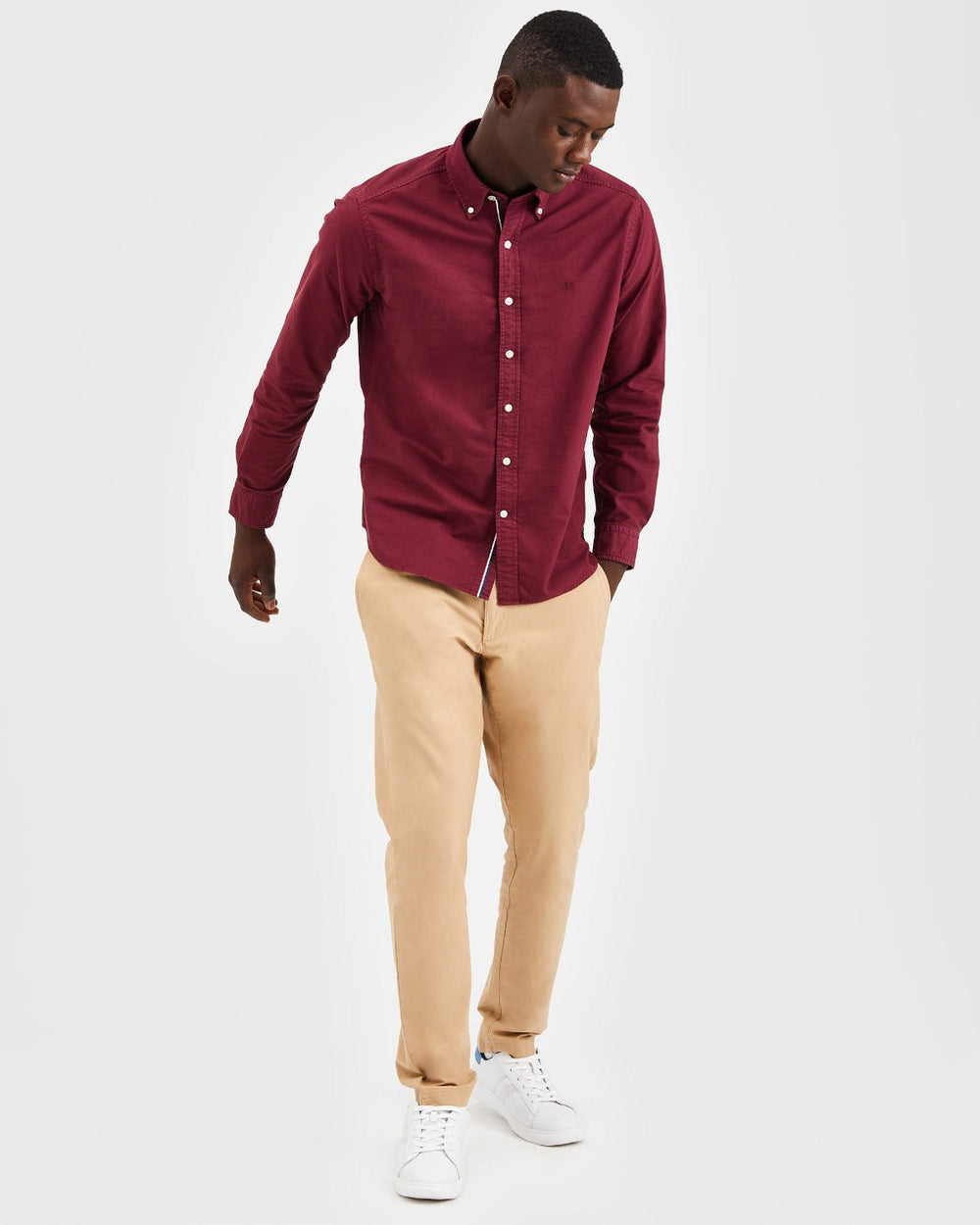 Ben Sherman Beatnik Oxford Garment Dye Shirts Burgundy | ZTWFDA-329