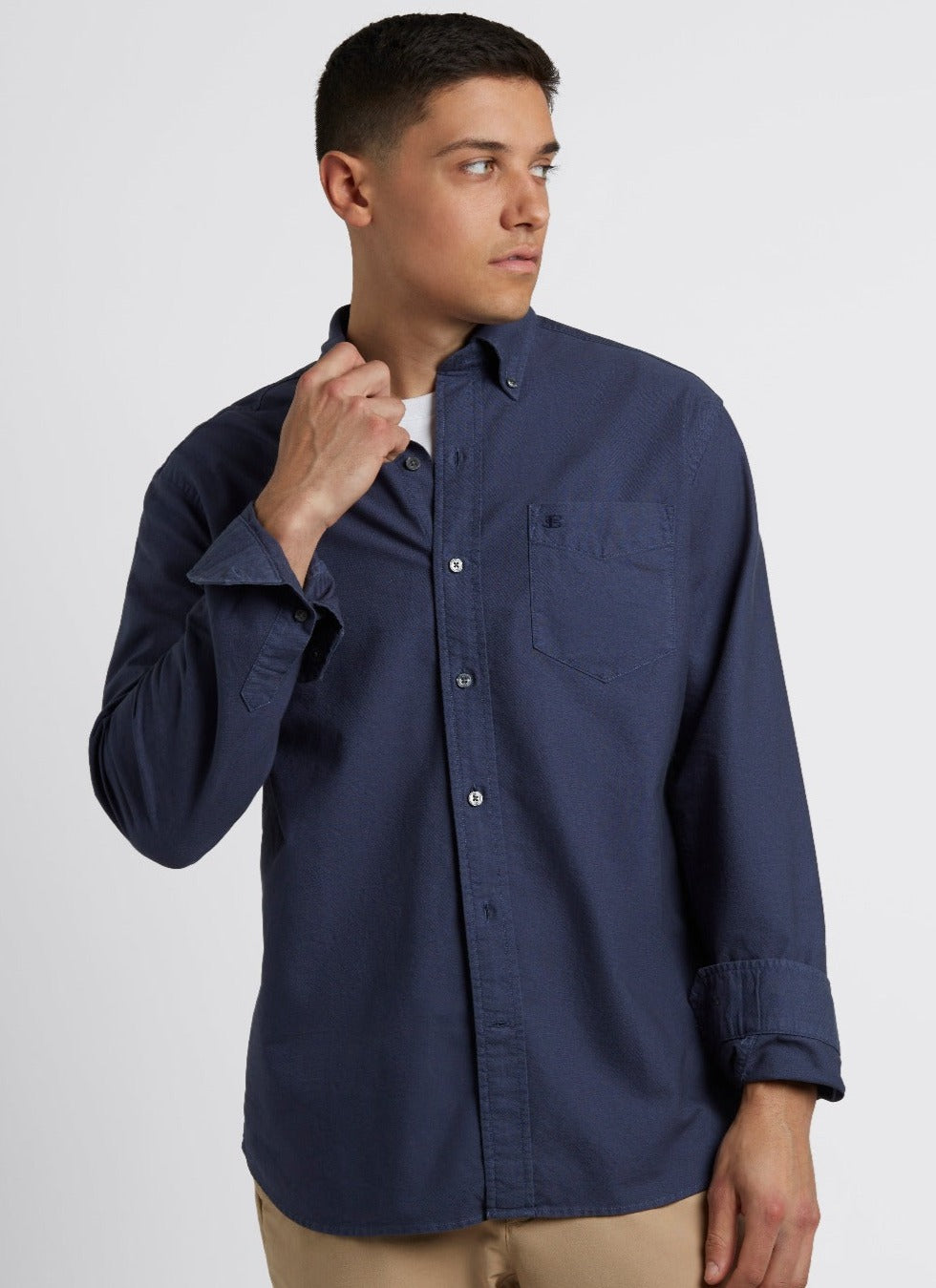 Ben Sherman Beatnik Oxford Garment Dye Shirts Indigo | LFKHCQ-718