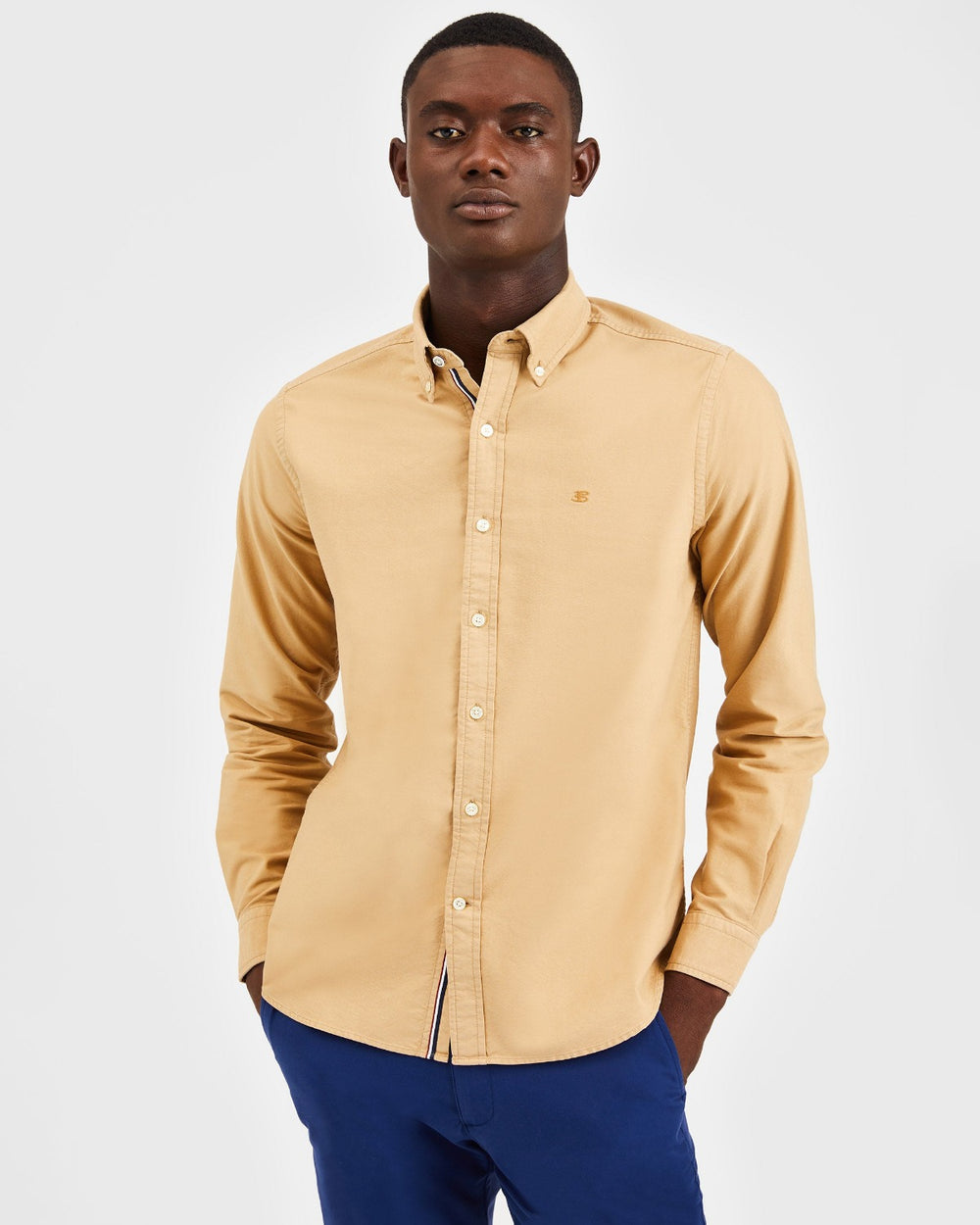 Ben Sherman Beatnik Oxford Garment Dye Shirts Khaki | QLCKNS-160