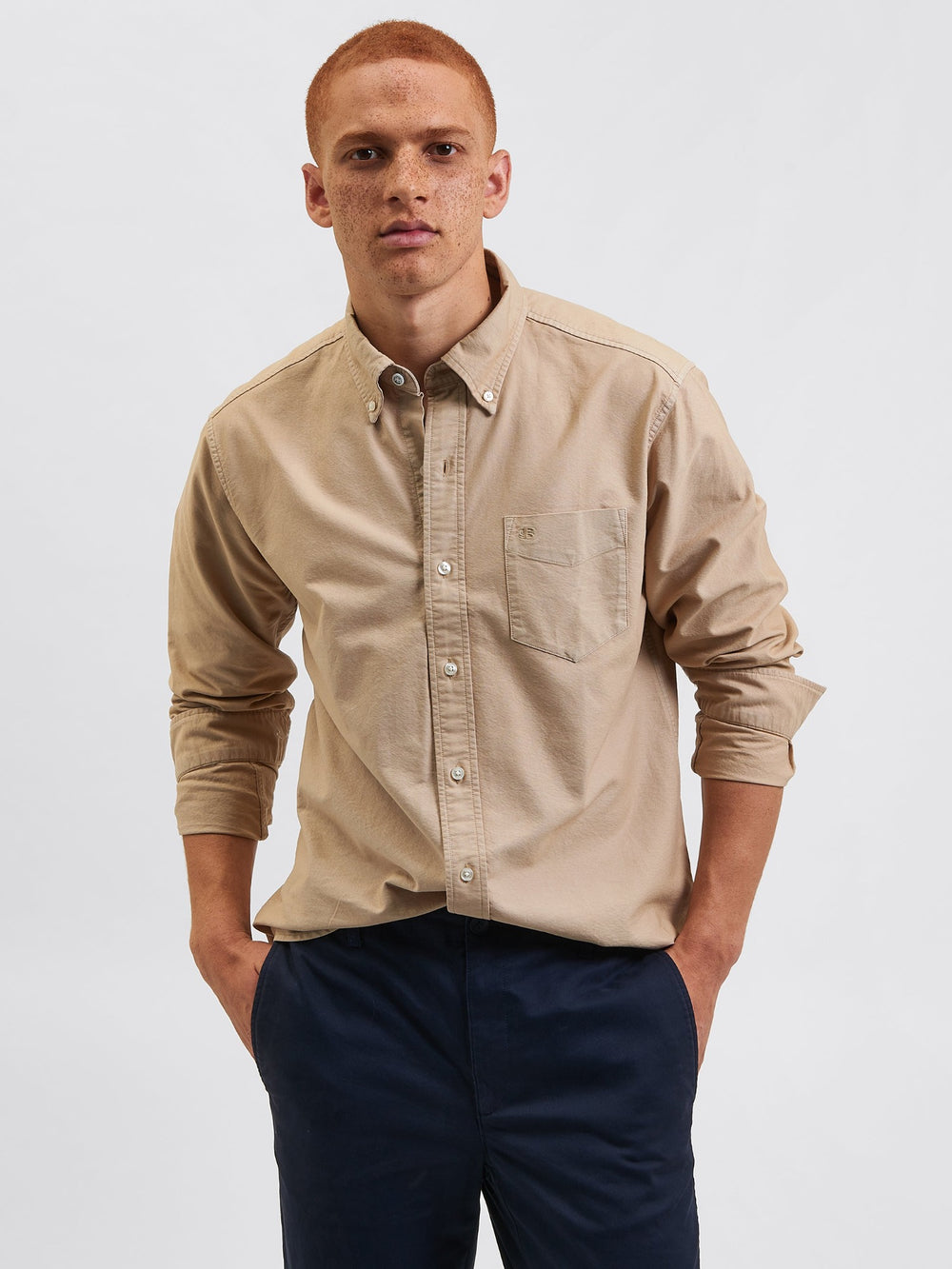 Ben Sherman Beatnik Oxford Garment Dye Shirts Grey | BVNOLP-867