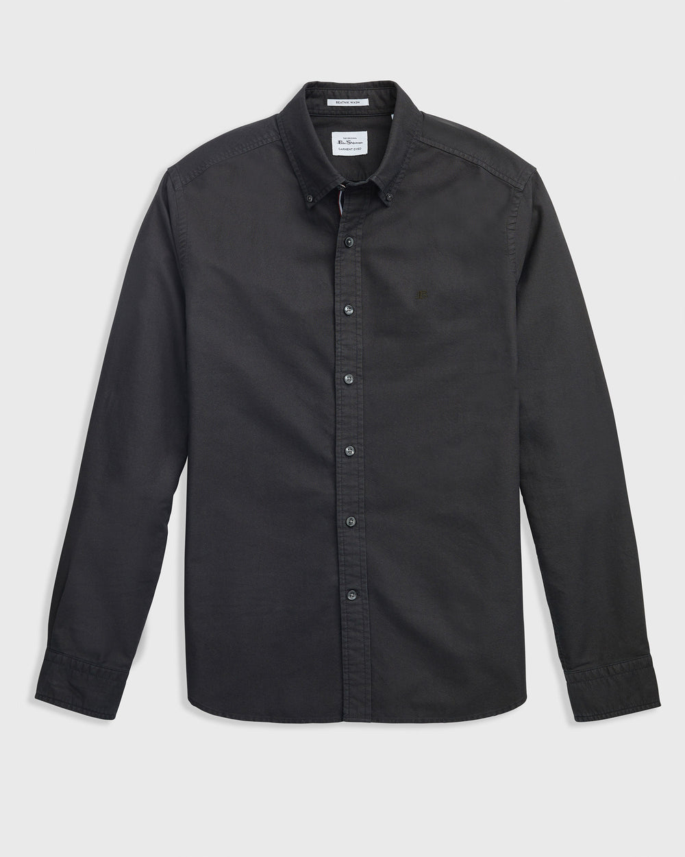 Ben Sherman Beatnik Oxford Garment Dye Shirts Black | LGNPSH-245