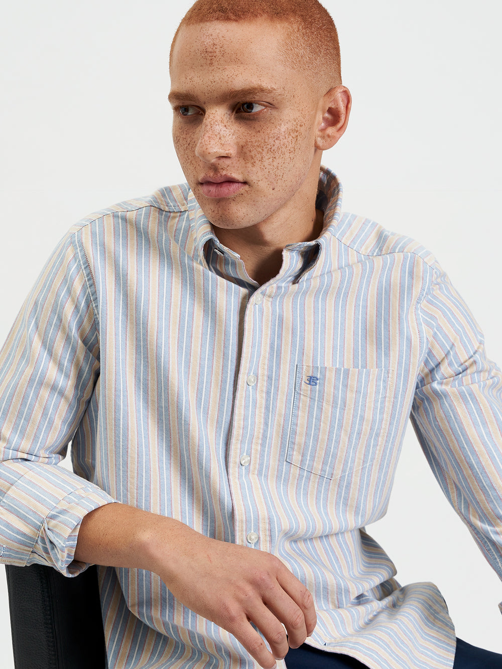 Ben Sherman Brighton Oxford Organic Shirts Blue Multicolor | TLIDSW-239