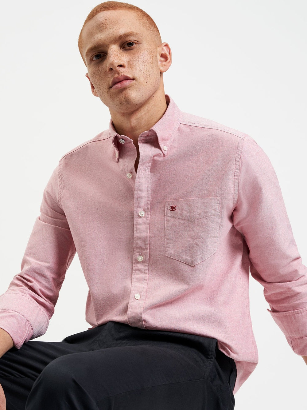 Ben Sherman Brighton Oxford Organic Shirts Light Red | ASCDVM-283