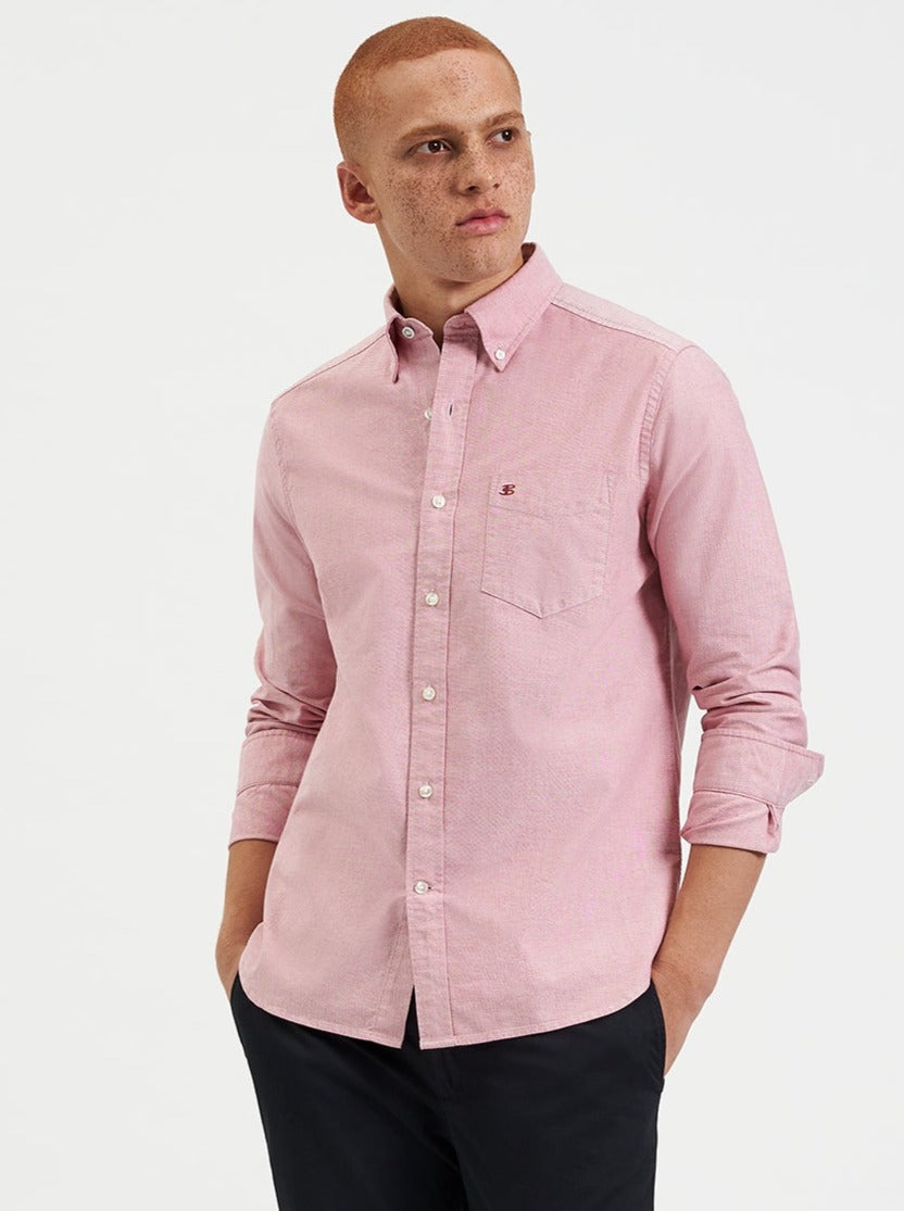 Ben Sherman Brighton Oxford Organic Shirts Light Red | ASCDVM-283