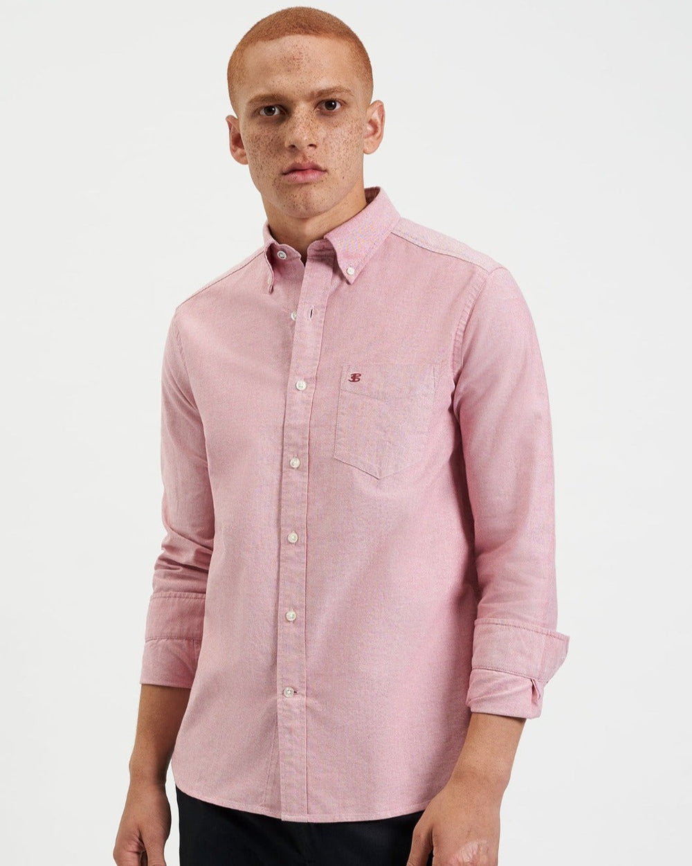 Ben Sherman Brighton Oxford Organic Shirts Light Red | ASCDVM-283