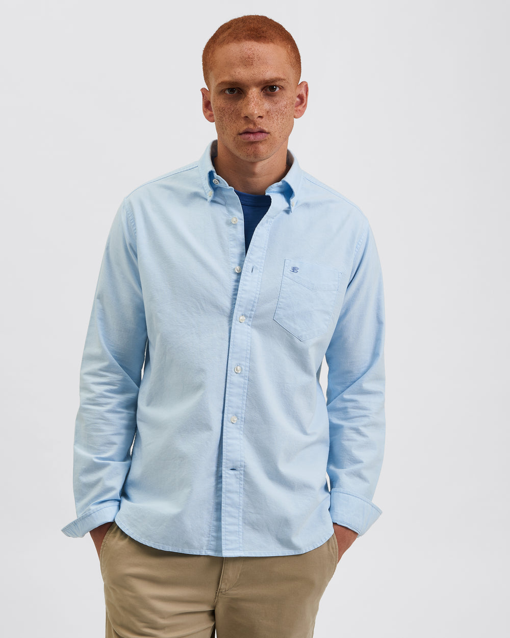 Ben Sherman Brighton Oxford Organic Shirts Blue | QRPWMA-498