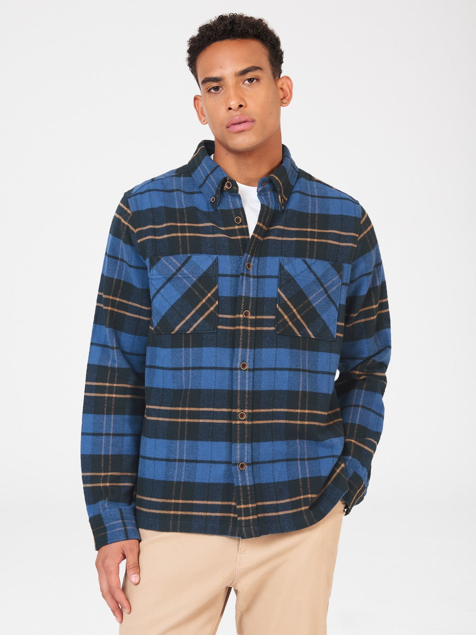 Ben Sherman Brushed Ivy Check Shirts Blue | JRGAQT-458