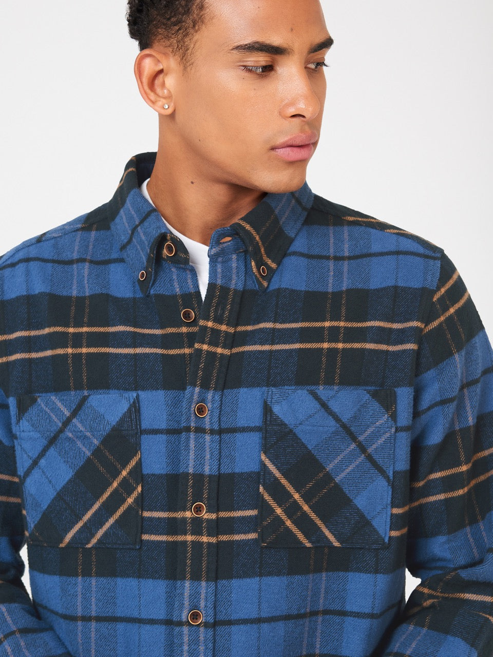 Ben Sherman Brushed Ivy Check Shirts Blue | JRGAQT-458