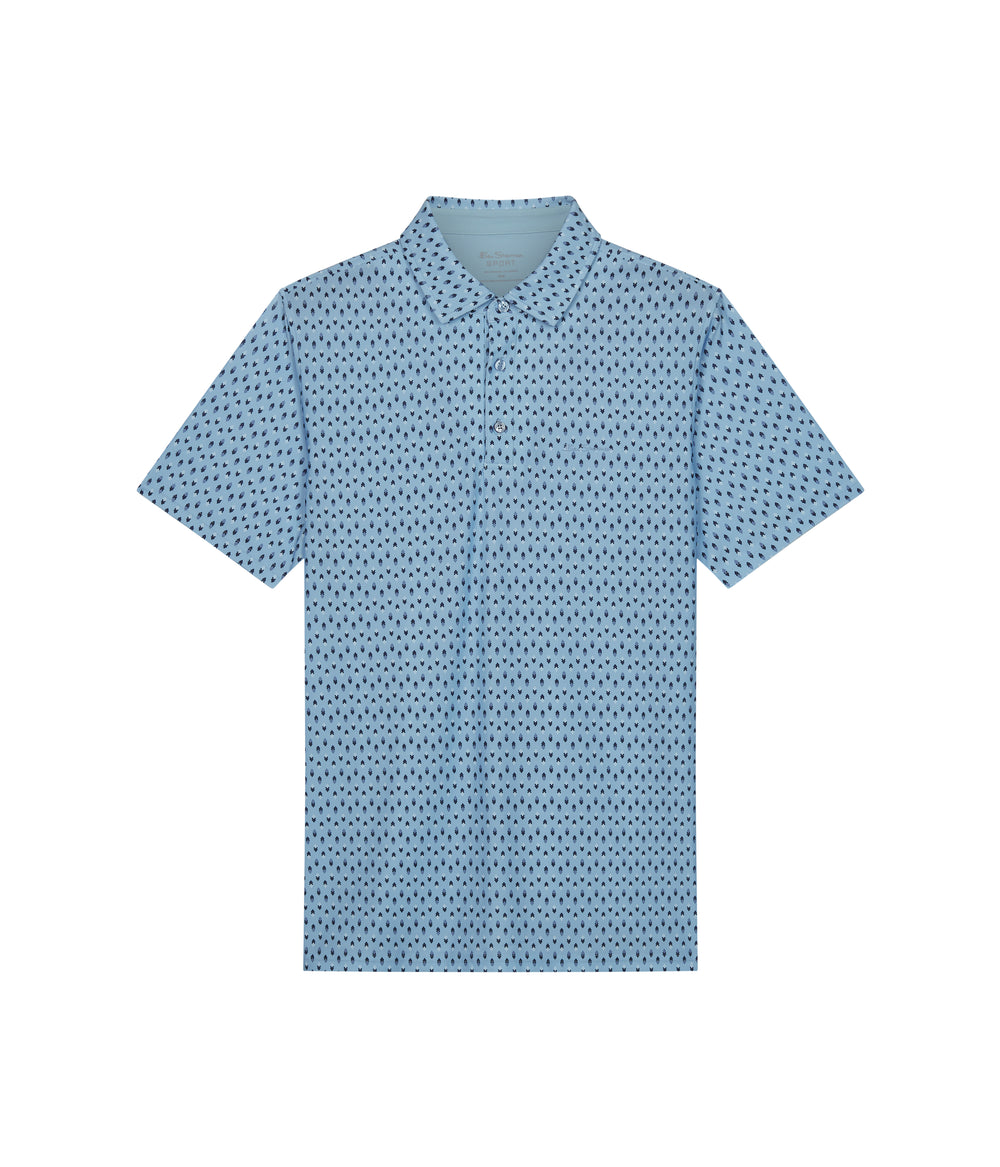 Ben Sherman Chequerboard Geo Polo Shirts Blue | ALPMBK-653