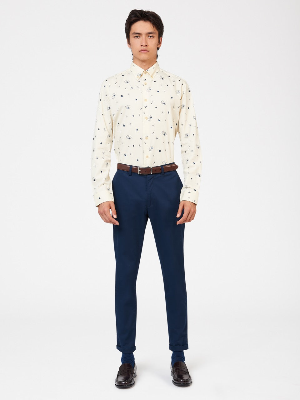 Ben Sherman Conversational Icon Shirts White | OJELZA-108