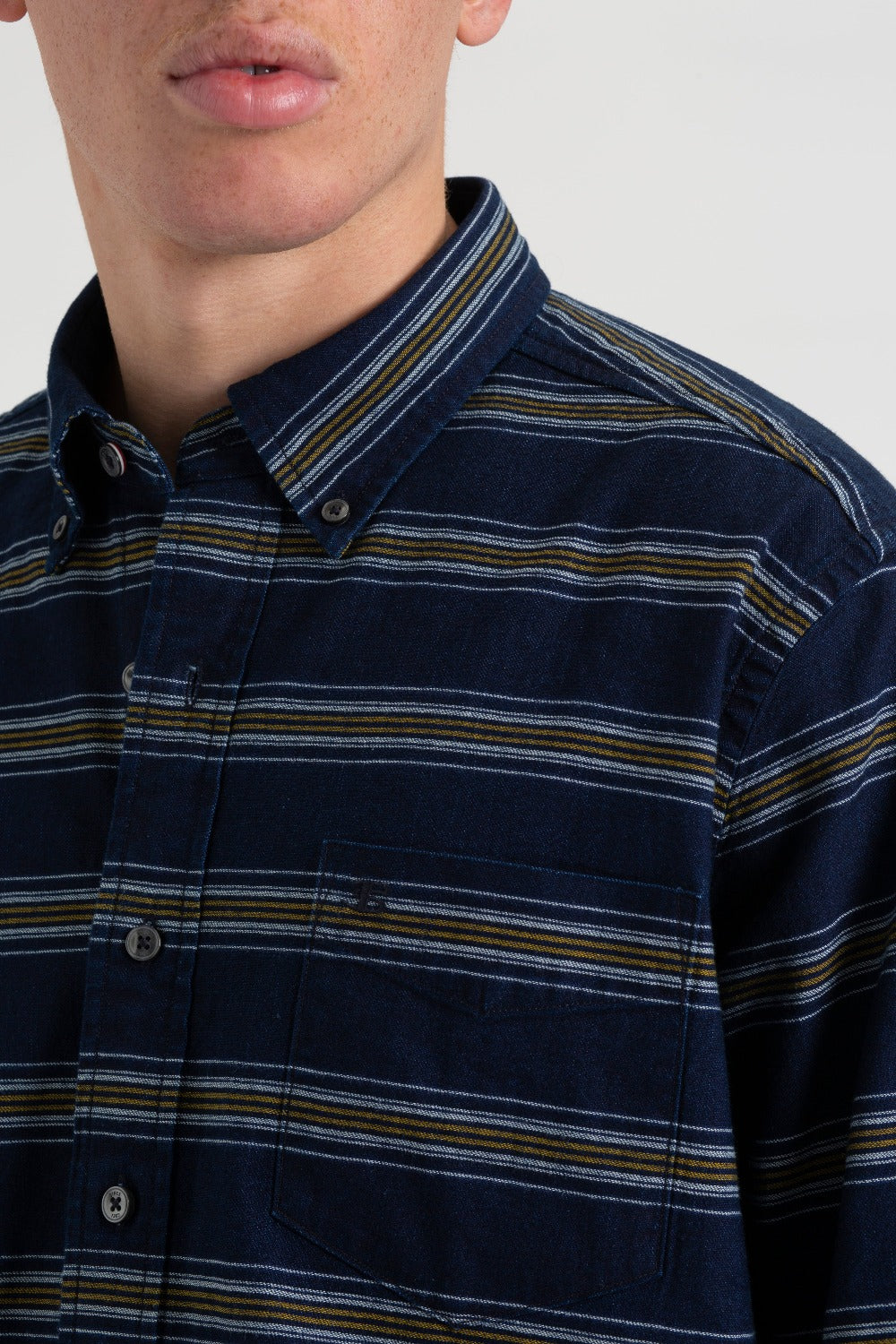 Ben Sherman Dalston Blues Long Sleeve Indigo Stripe Shirts Indigo | LMTWXV-704