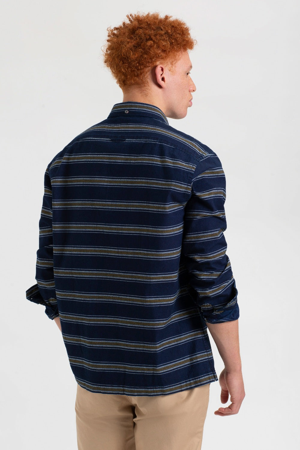 Ben Sherman Dalston Blues Long Sleeve Indigo Stripe Shirts Indigo | LMTWXV-704