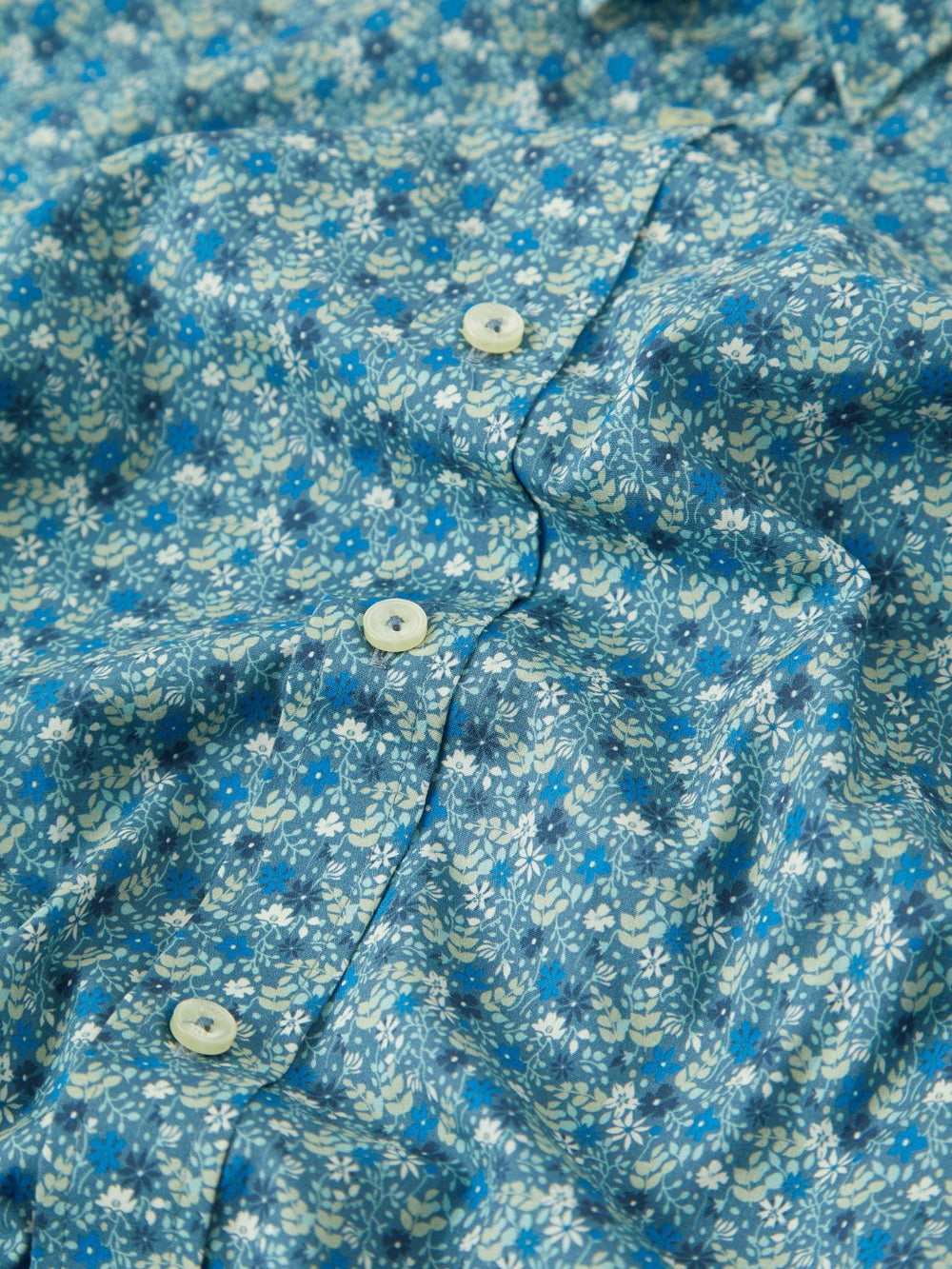 Ben Sherman Floral Print Long-Sleeve Shirts Blue Grey | EFHNIM-879