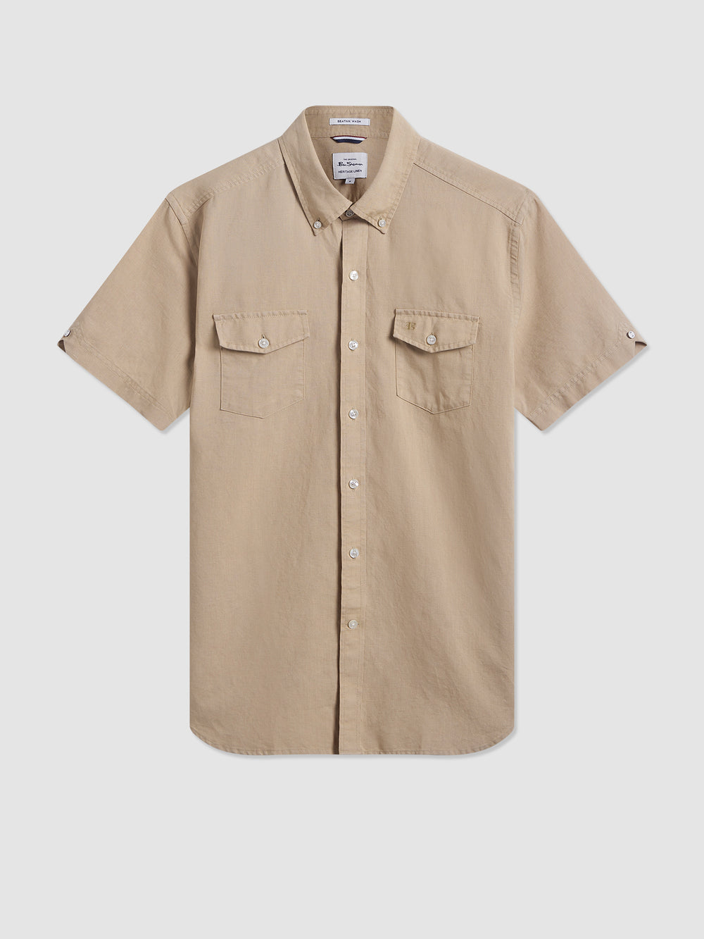 Ben Sherman Garment Dye Linen Shirts Brown | VKGFMC-398