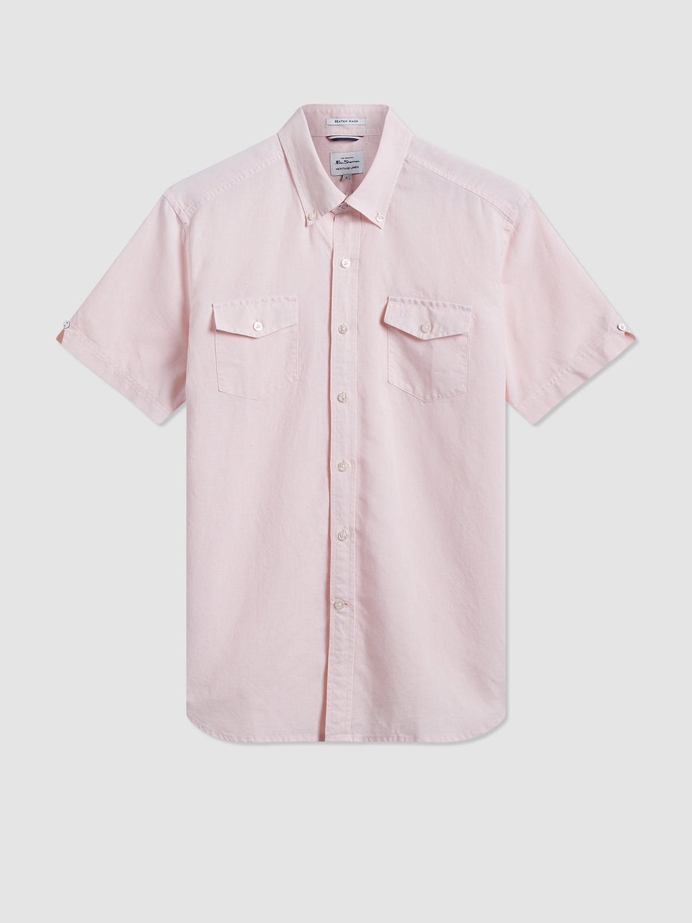 Ben Sherman Garment Dye Linen Shirts Light Pink | LNDYIE-678