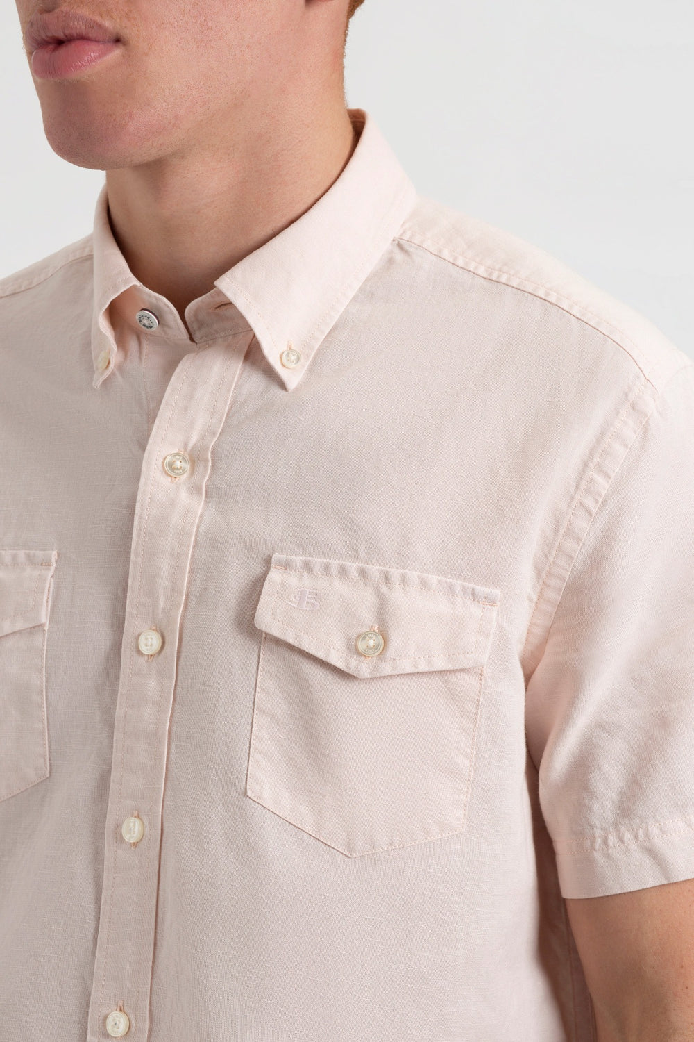 Ben Sherman Garment Dye Linen Shirts Light Pink | LNDYIE-678