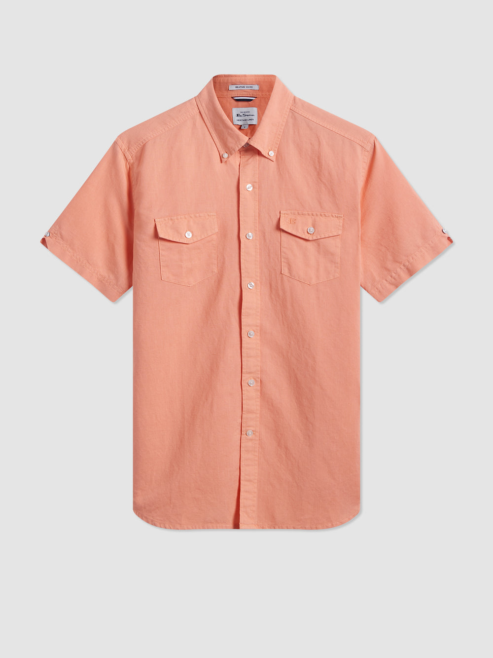 Ben Sherman Garment Dye Linen Shirts Orange | YRJFGB-936