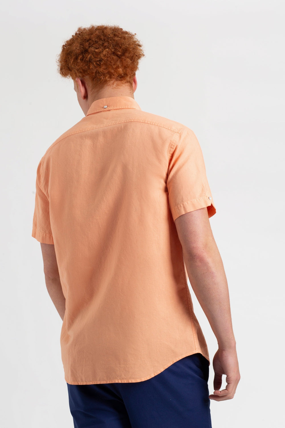 Ben Sherman Garment Dye Linen Shirts Orange | YRJFGB-936