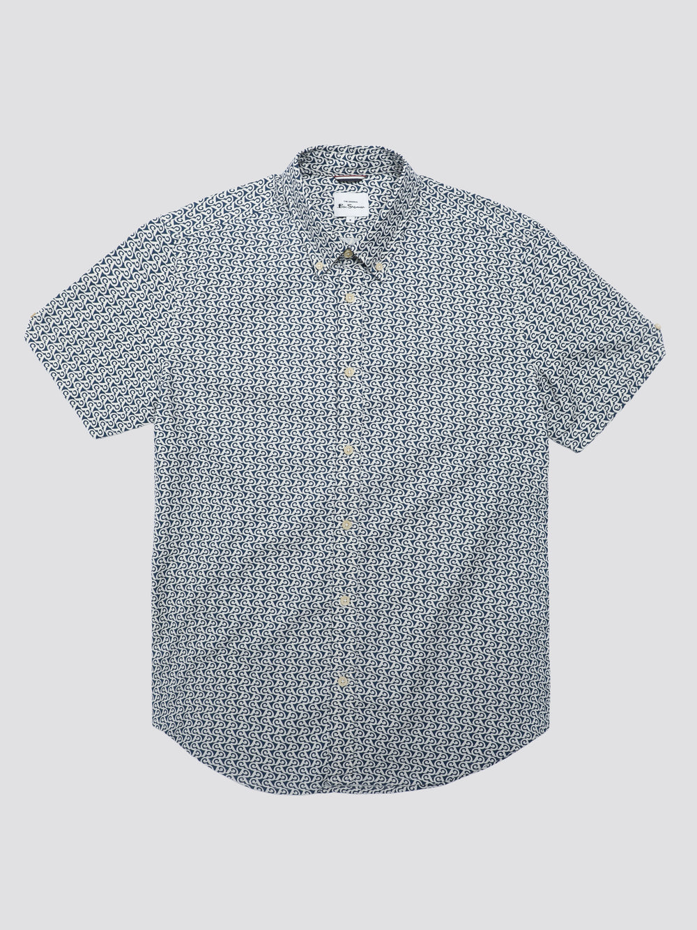 Ben Sherman Geo Wave Denim Shirts Blue | WDYFLC-493