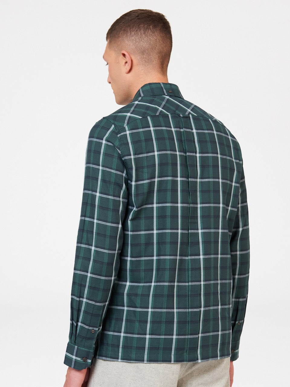 Ben Sherman Grid Check Shirts Green | BDKHTC-492