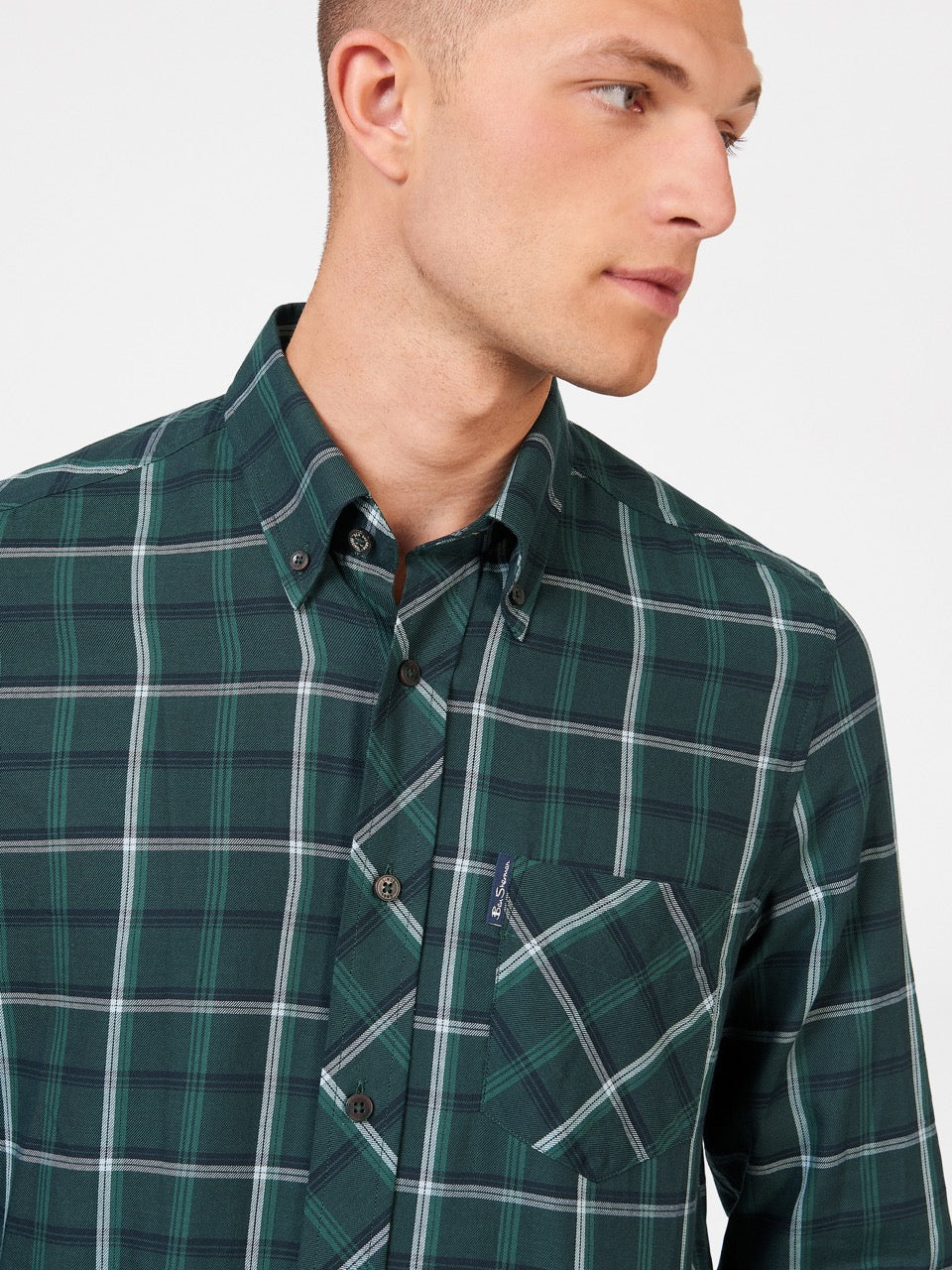 Ben Sherman Grid Check Shirts Green | BDKHTC-492