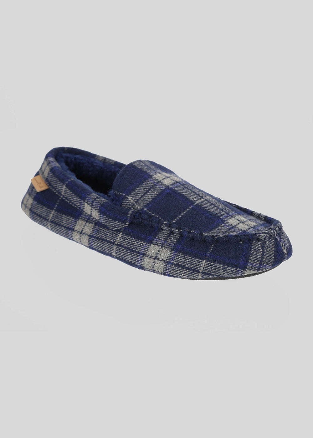 Ben Sherman Gritti Palace Check Moccasin Slipper Navy | MDNXZO-301