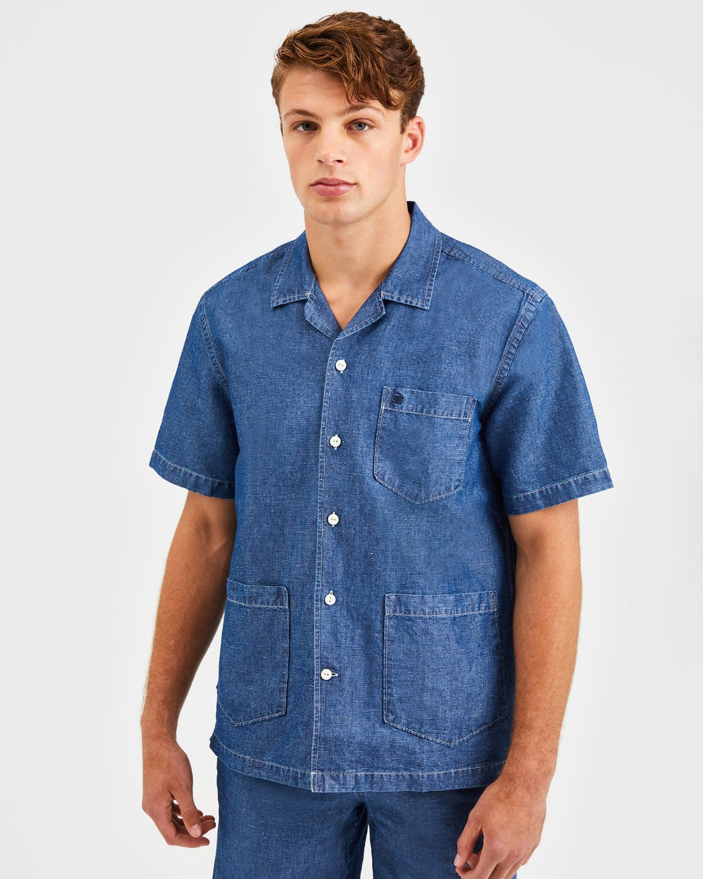 Ben Sherman Hastings Garment Dye Chambray Shirts Indigo | PWJDVA-384