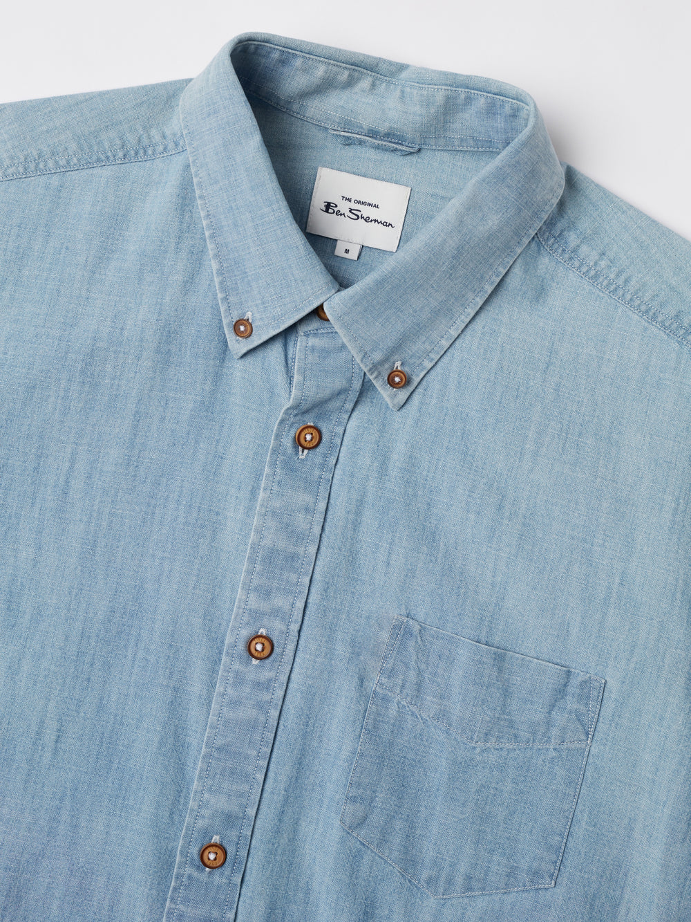 Ben Sherman Long-Sleeve Chambray Shirts Blue / Navy | XVJCQY-290