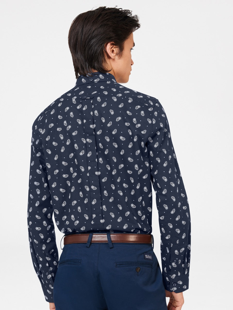 Ben Sherman Micro Paisley Shirts Navy | BGXPIT-108