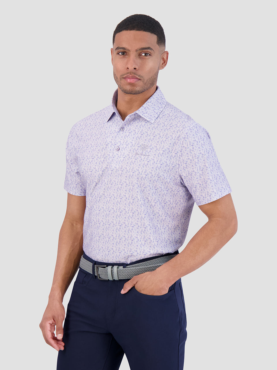 Ben Sherman Mini Guitar Tech Jersey Sports Fit Polo Shirts Purple | DAHLOY-452