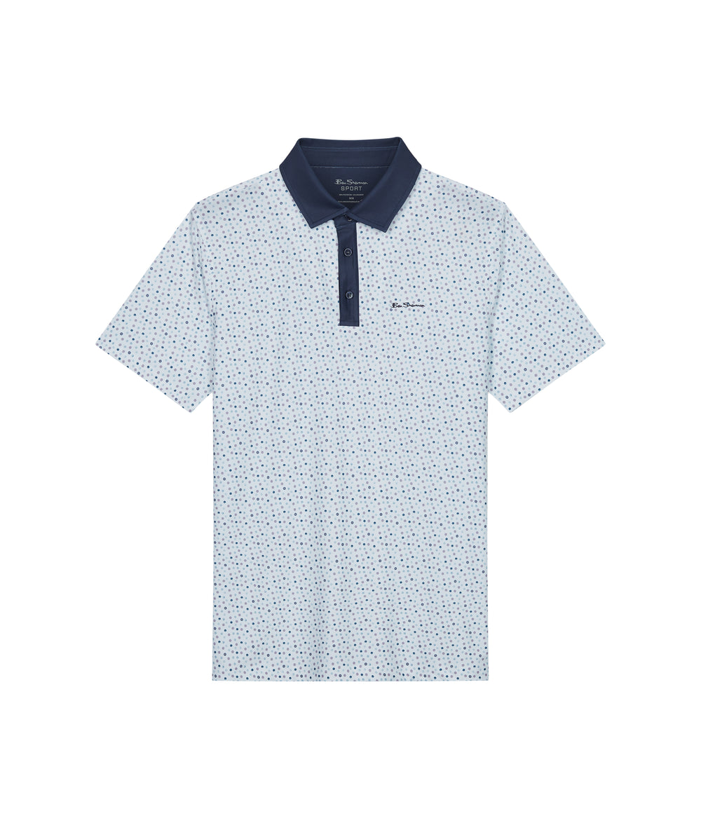 Ben Sherman Polka Dots Tech Jersey Sports Fit Polo Shirts White | YADLEP-164