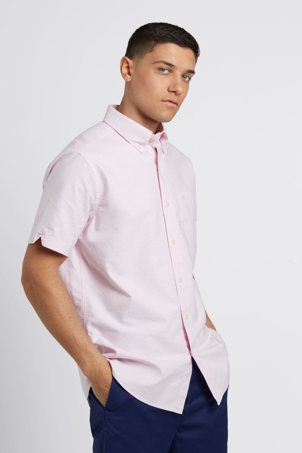 Ben Sherman Short Sleeve Brighton Oxford Organic Shirts Pink | HZBLRW-910